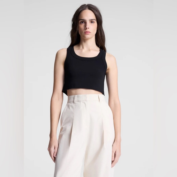 A.L.C. Tops - A.L.C $88 Halsey Cropped Cotton Rib Tank